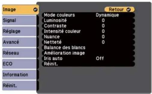 EPSON EBW49 - Utiliser les menus du projecteur - 1