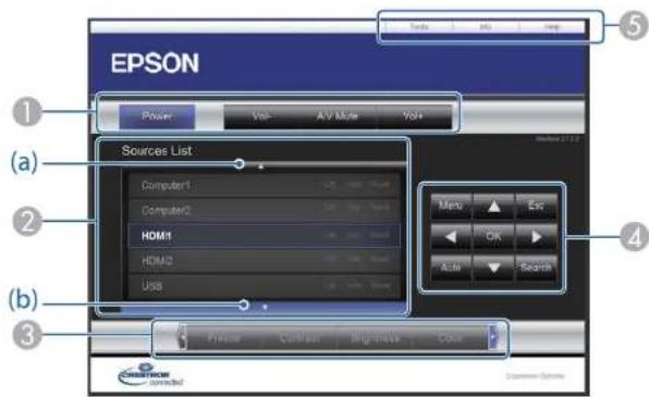 EPSON EBW49 - Fenêtre de fonctionnement Crestron Connected - 1