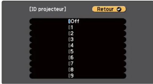 EPSON EBW49 - Réglage de l'ID du projecteur - 1
