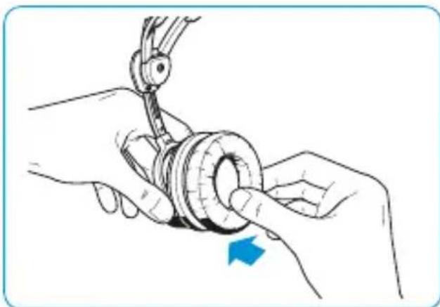 SENNHEISER HMEC 2621 - Replacing the ear pads - 2