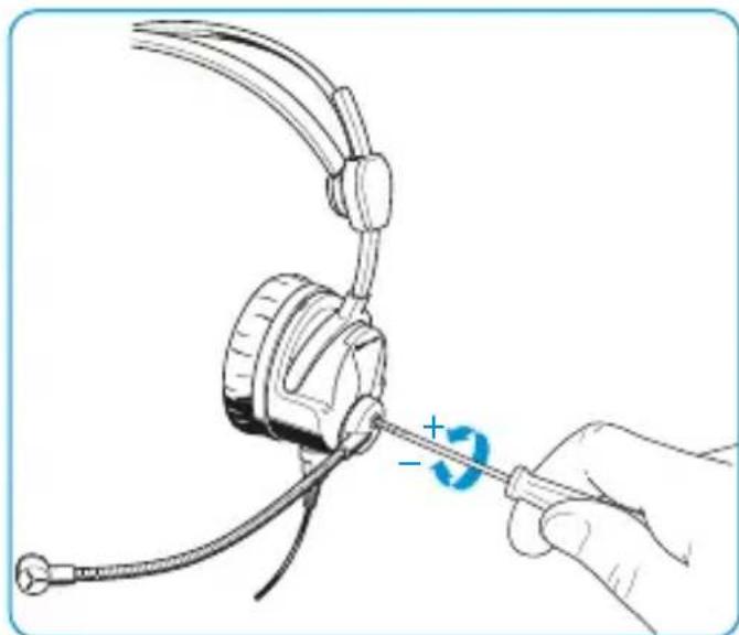 SENNHEISER HMEC 2621 - Empfindlichkeit des Mikrofons einstellen - 1