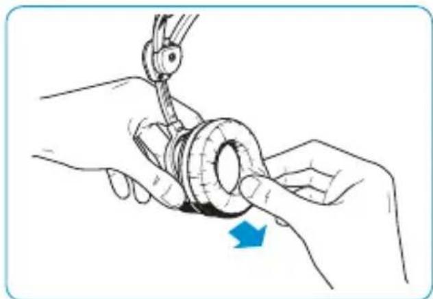 SENNHEISER HMEC 2621 - Replacing the ear pads - 1