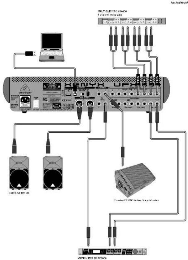 BEHRINGER Xenyx UFX1604 - XENYX UFX1604 Hook-up - 1