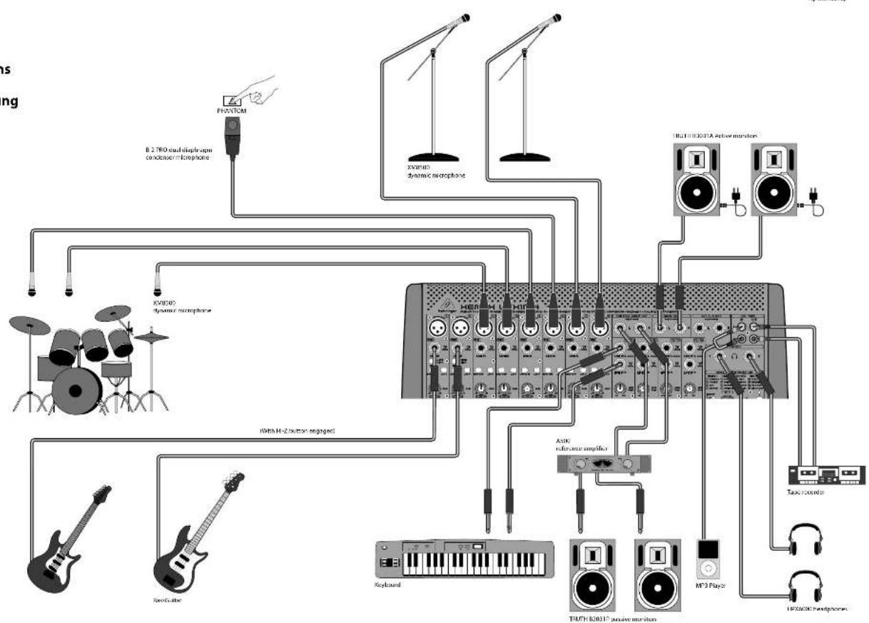 BEHRINGER Xenyx UFX1604 - XENYX UFX1604 Hook-up - 1