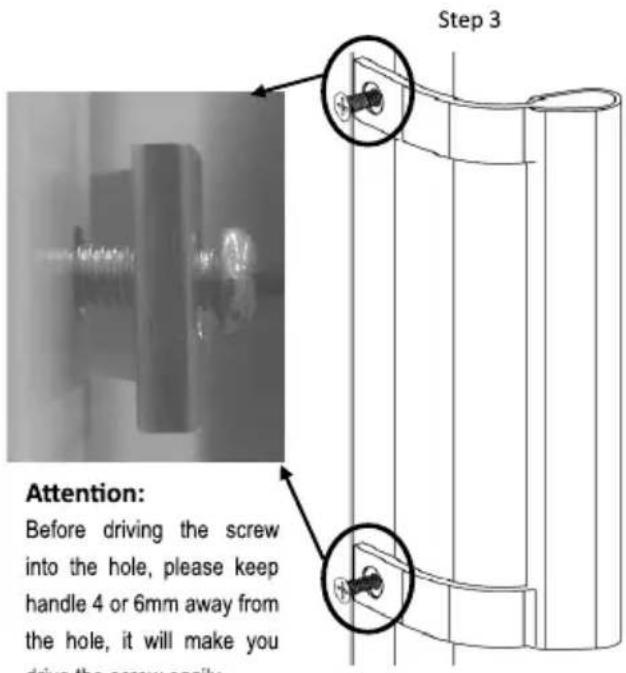 CANDY CCTOS542S - How to drive the screw of door handle (if there is handle for this model) - 3
