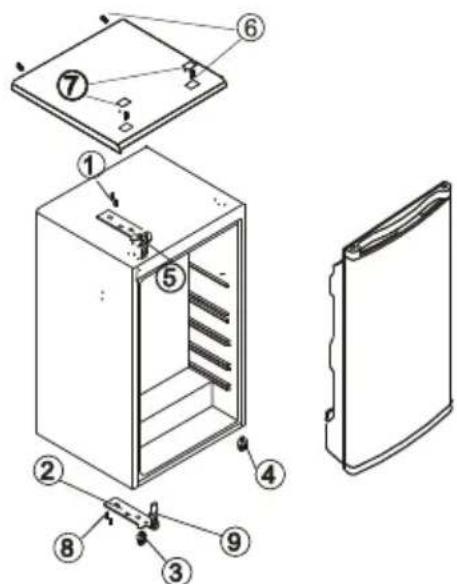 CANDY CHTOP 482WN - Comment changer la porte réversible - 2