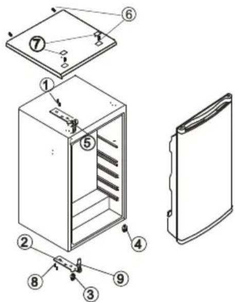 CANDY CHTOP 482SN - Comment changer la porte réversible - 2