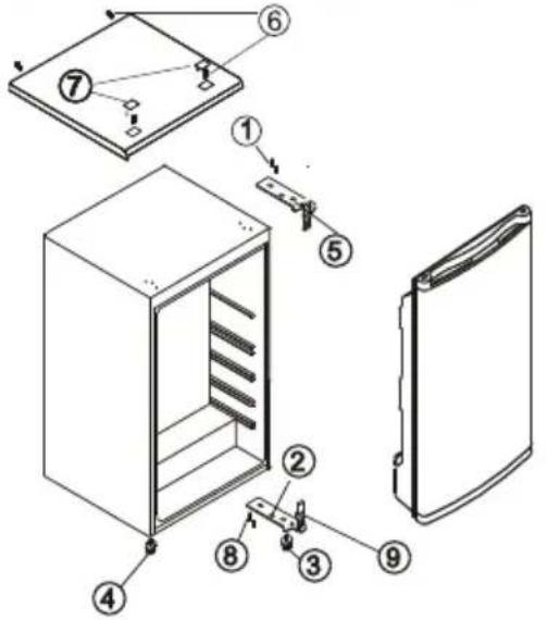 CANDY CCTOS 482WHN - Comment changer la porte réversible - 1
