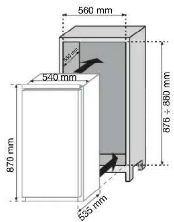 CANDY CBL 140 A - SIZE OF THE APPLIANCE AND HOUSING UNIT - 2