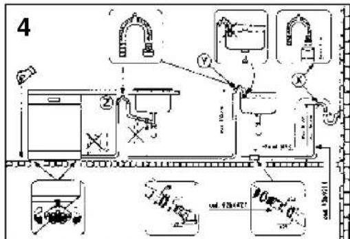 CANDY LS CD 675 SX - Connecting the outlet hose - 1