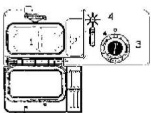 CANDY LS A50011 A - Loading the detergent and the rinse aid. Filling the detergent container - 1