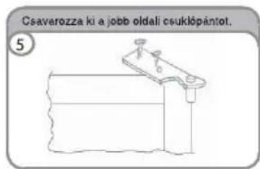 Csaverozza ki a jobb oldali csuklópántot. ⑤