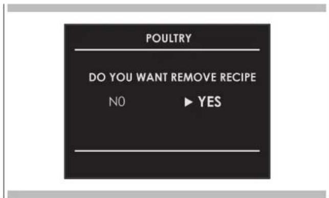 CANDY MEF340VTX - Cancelling a Personalized recipe: - 1