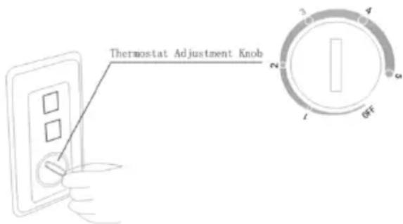Thermostat Adjustment Knob 1 2 3 4 5 OFF
