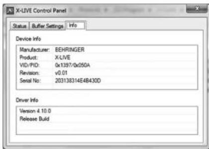 BEHRINGER XLIVE - Panneaux de contrôle du pilote - 1
