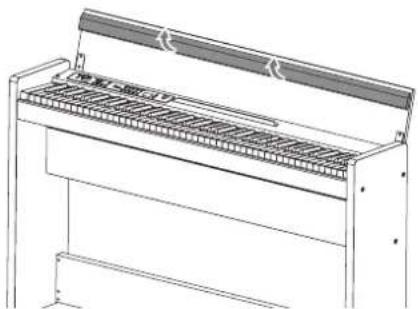 KORG LP380U - Fermeture du couvercle du clavier - 1