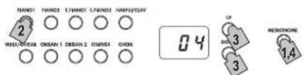 KORG LP380U - Selecting the time signature - 1