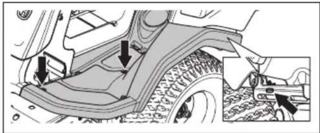 HUSQVARNA R 420TsX AWD - So entfern und montieren Sie die linke Fußstütze - 1