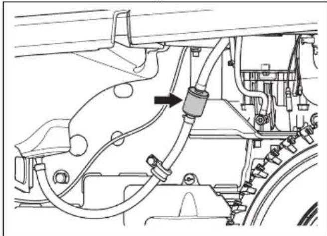 HUSQVARNA R 420TsX AWD - Het brandstofffilter verrangen - 1