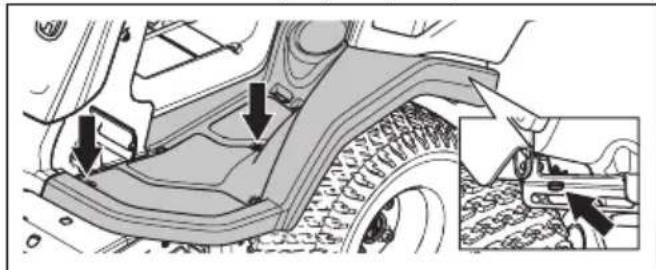 HUSQVARNA R 420TsX AWD - Pour déposer et installer la plaque reposepied gauche - 1