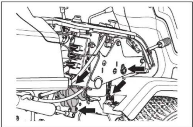 HUSQVARNA R 420TsX AWD - De gaskabel, chokekabel en lagers van de hendels smeren - 2