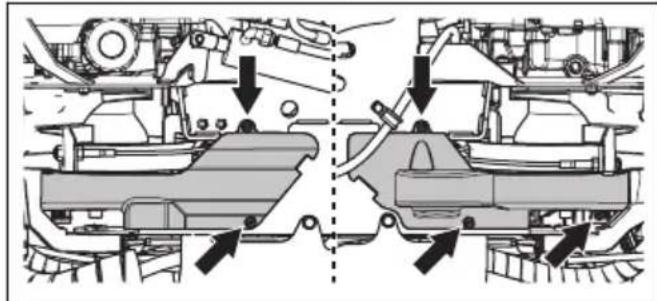 HUSQVARNA R 420TsX AWD - Pour déposer les carters de la couroie inférieurs - 1