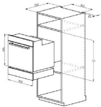 CANDY CPWD1403X - Dimensions encastré - 2