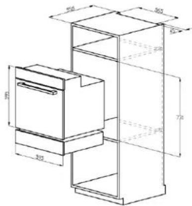 CANDY CPWD1403X - Dimensiones de empotrado - 2