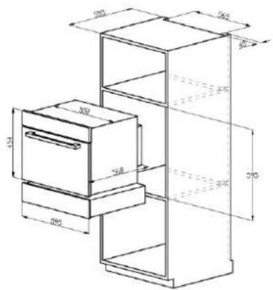 CANDY CPWD1403X - Dimensions encastré - 1
