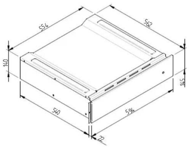 CANDY CPWD 1402 X - ABMESSAGENS DES EINBAUTELLERWÄRMERS 560 X 595 MIT OFEN ZU 450 - 3