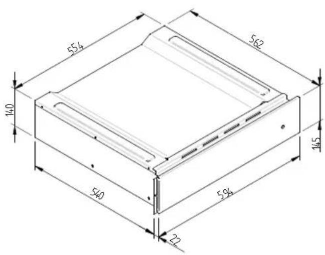 CANDY CPWD 1402 X - ESQUEMA DE DIMENSAO DO AQUECEDOR DE LOUCA A ENCASTRO 560 X 595 COM FORNO DE 450 - 3
