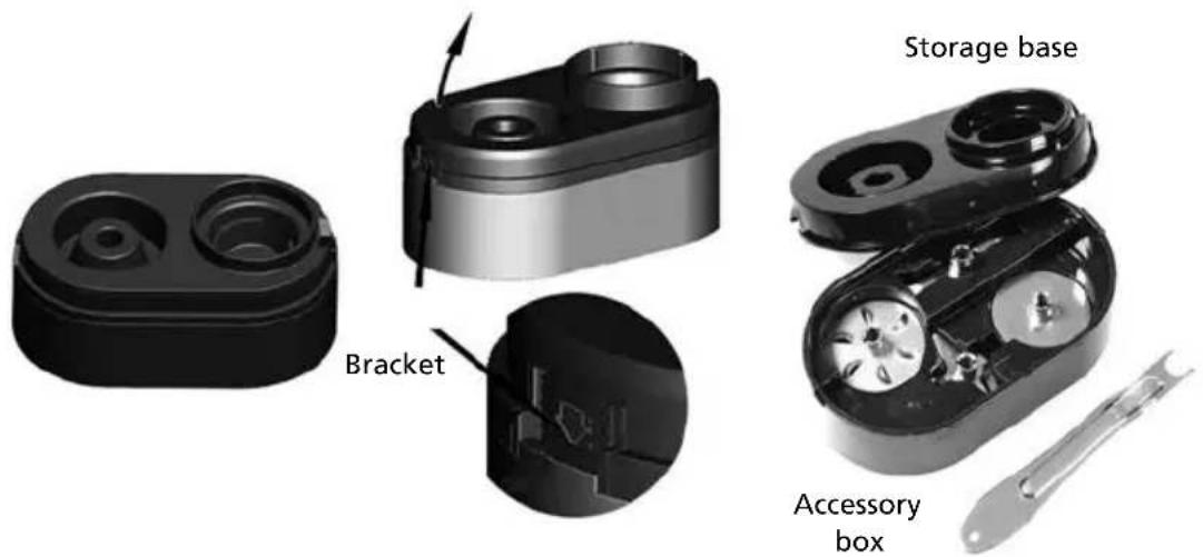 Solis XChange 835 - HOW TO OPEN THE ACCESSORY BOX AND STORAGE BASE - 1