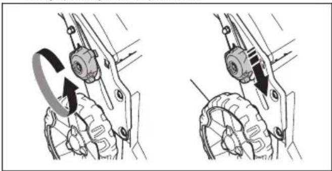 HUSQVARNA LB 256SP - Ustawienie kosiarki w pozycji transportowej - 1