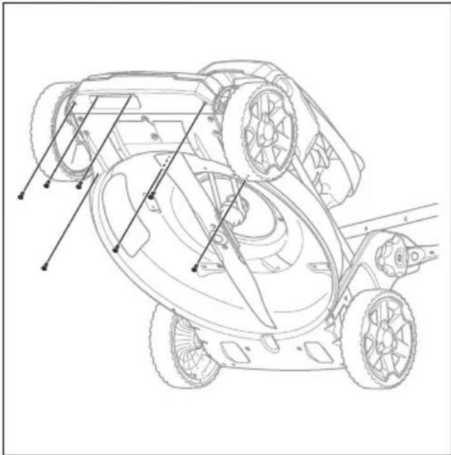 HUSQVARNA LB 256SP - Limpar por baixo da cobertura da transmissão (LB 251S) - 2