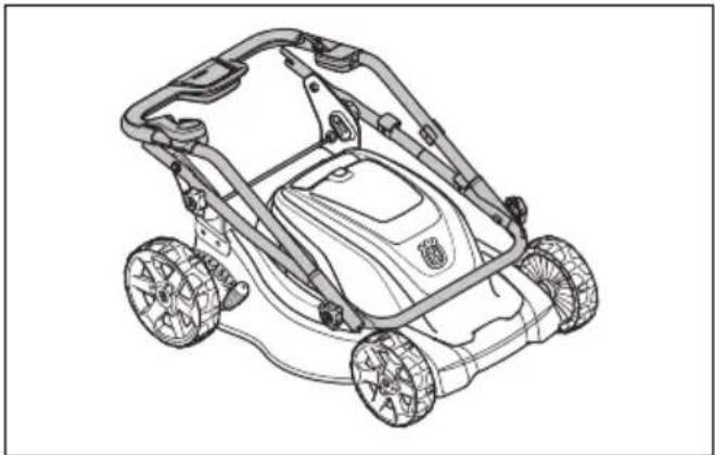 HUSQVARNA LC 141iV - Ustawienie kosiarki w pozycji transportowej - 3