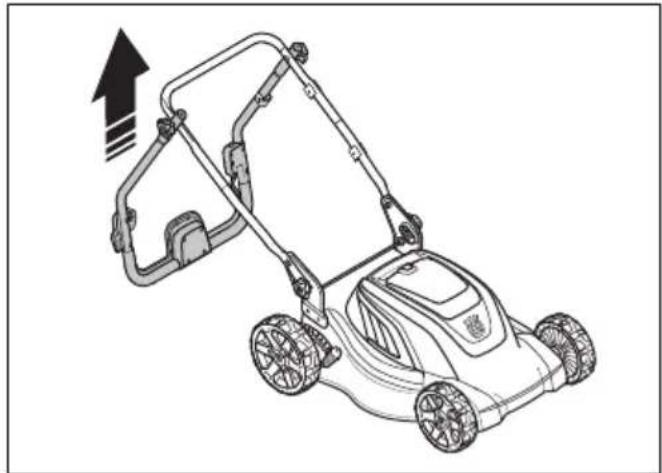 HUSQVARNA LC 141iV - 製品を操作位置にセットする方法 - 3