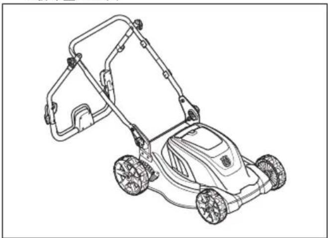 HUSQVARNA LC 141iV - 製品を搬送位置にセットする方法 - 1