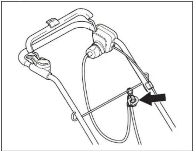 HUSQVARNA LC 141iV - Toitekaabli hoidiku kasutamine (mudel LC 141C) - 1