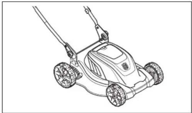 HUSQVARNA LC 141iV - 製品を操作位置にセットする方法 - 1