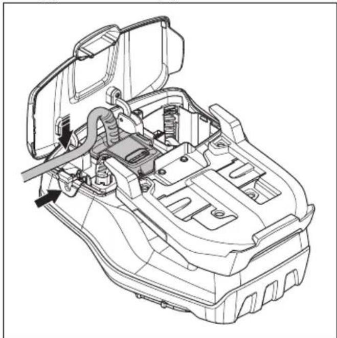 HUSQVARNA LC 551iV - Akumuliatorių bloko (priedas) įstatymas ir išėmimas - 6