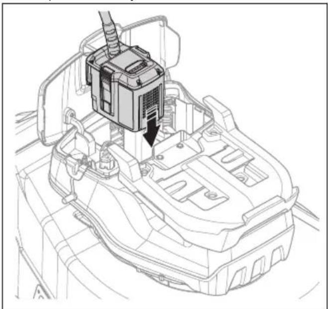 HUSQVARNA LC 551iV - To install and remove the multi battery (accessory) - 5