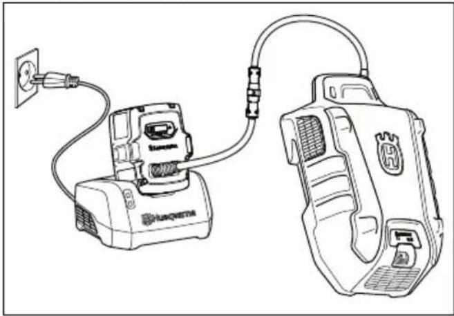 HUSQVARNA LC 551iV - Зарядка блока аккумуляторов - 1