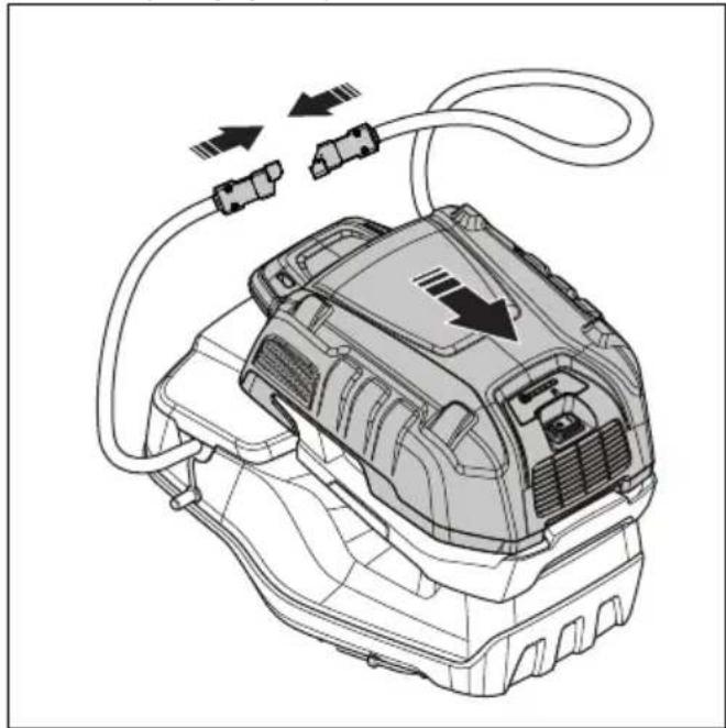 HUSQVARNA LC 551iV - Встановлення та виймання багатоблочного акумулятора (додатковий аксесуар) - 7