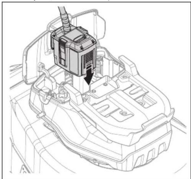HUSQVARNA LC 551iV - Multi akumulatora (piederums) uzstādīšana un noņemšana - 3