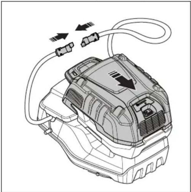 HUSQVARNA LC 551iV - De multi-accu (accessoire) monteren en verwijderen - 7