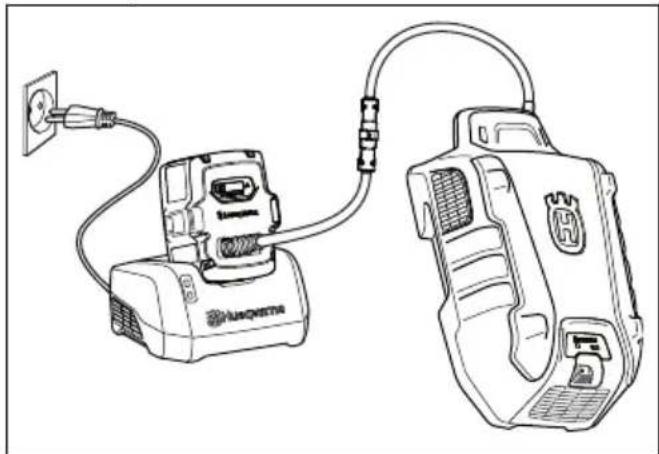 HUSQVARNA LC 551iV - Заряджання багатоблочного акумулятора - 1