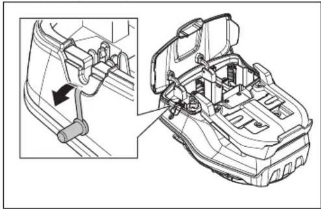 HUSQVARNA LC 551iV - Extracción e instalación de la batería múltiple (accesorio) - 4