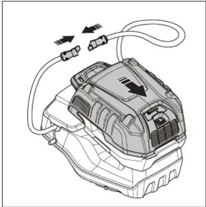 HUSQVARNA LC 551iV - Τοποθέτηση και αφαίρεση της πολυμπαταρίας (παρελκόμενο) - 7