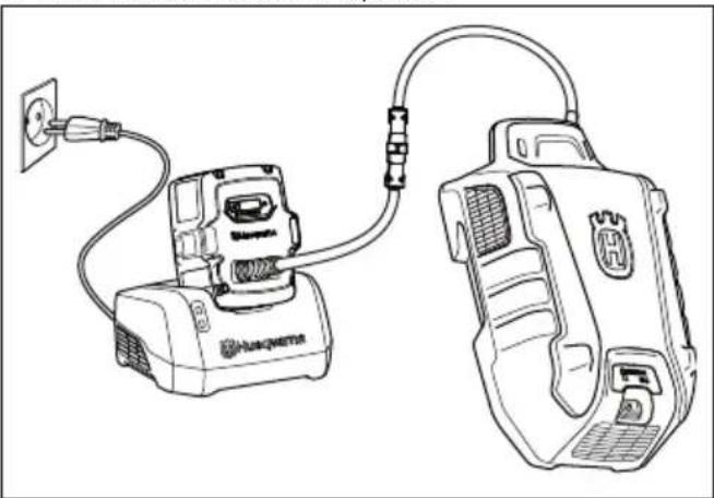 HUSQVARNA LC 551iV - Sådan oplades multibatteriet - 1
