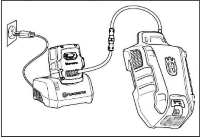HUSQVARNA LC 551iV - Nabití multibaterie - 1